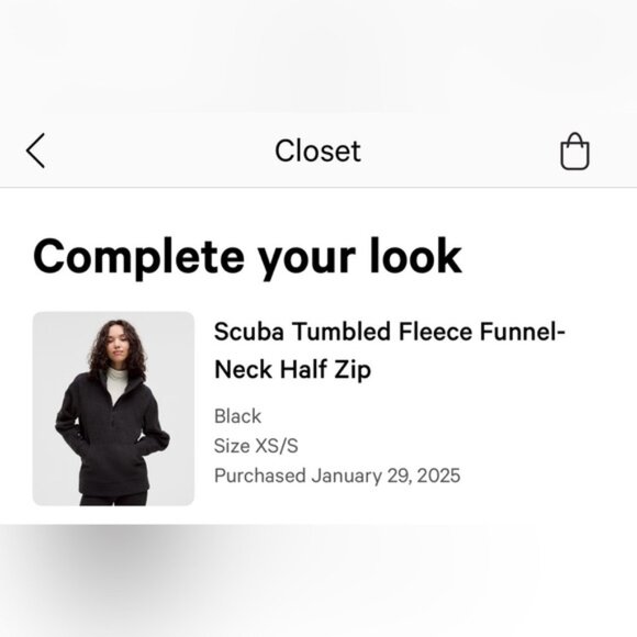 Lululemon Scuba Oversized Tumbled Fleece Funnel-Neck,Half Zip sweater.Black.XS/S - Picture 12 of 16